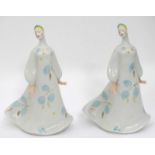 A pair of hand painted Russian ceramic figures CONDITION: Please Note - we do not