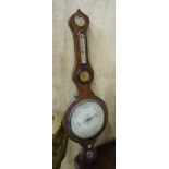 A Victorian onion top barometer with a rosewood case CONDITION: Please Note - we do