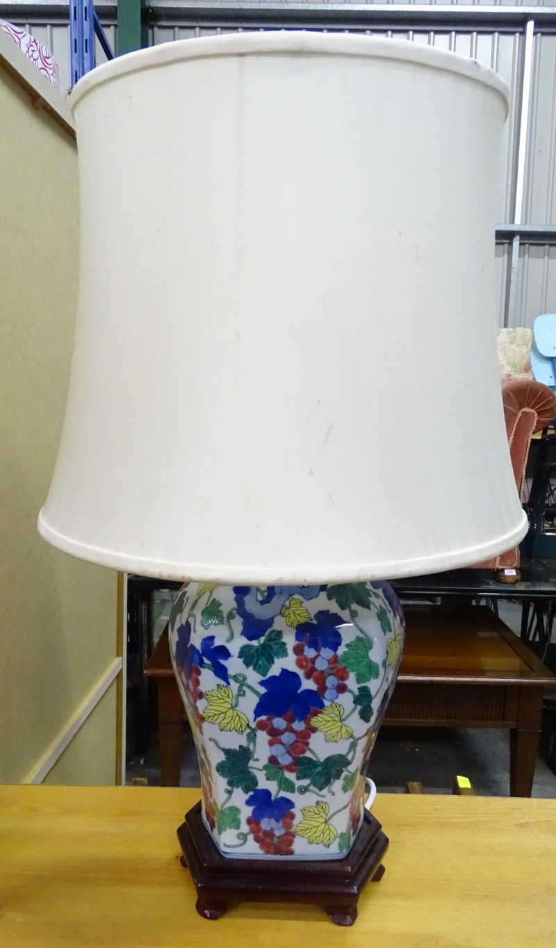 An oriental ceramic lamp CONDITION: Please Note - we do not make reference to the