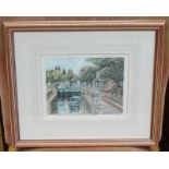 A signed and numbered print entitled 'Bolters Lock from Bridge' no.