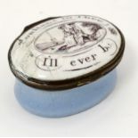 A late 18th/early 19thC enamelled pill box of oval form CONDITION: Please Note - we