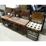 A set of 4 leather upholstered dining chairs for restoration This lot is being sold for our