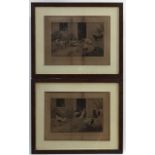 After Stanley Berkley ( 1855-1909), Pair of monochrome dog engravings,