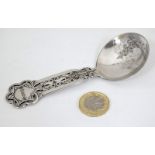 A Norwegian white metal souvenir spoon marked ' Norge ' 4 3/4" long CONDITION: