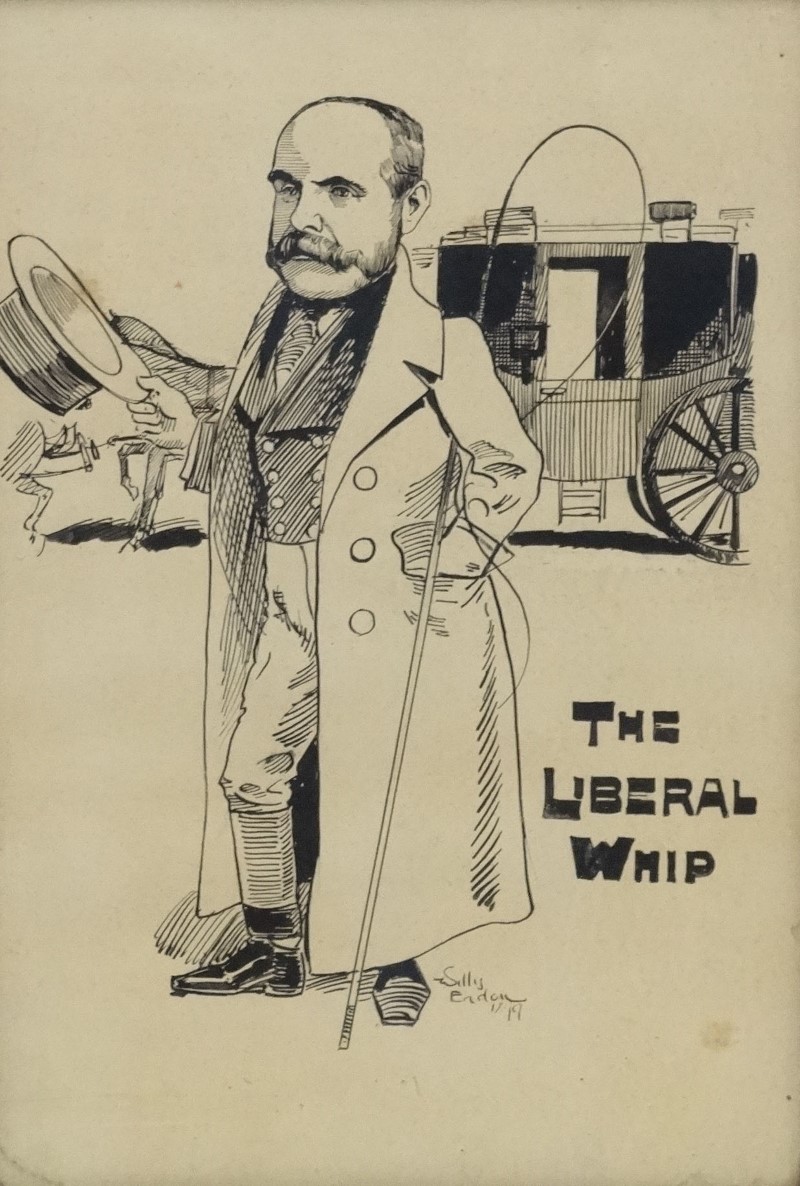 Eadon Willis (1870-1905), Pen ink, 'The Liberal Whip ', Signed and dated '1899' lower right, - Image 3 of 4