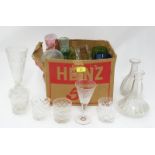 A quantity of glass to include decanters, tumblers etc.