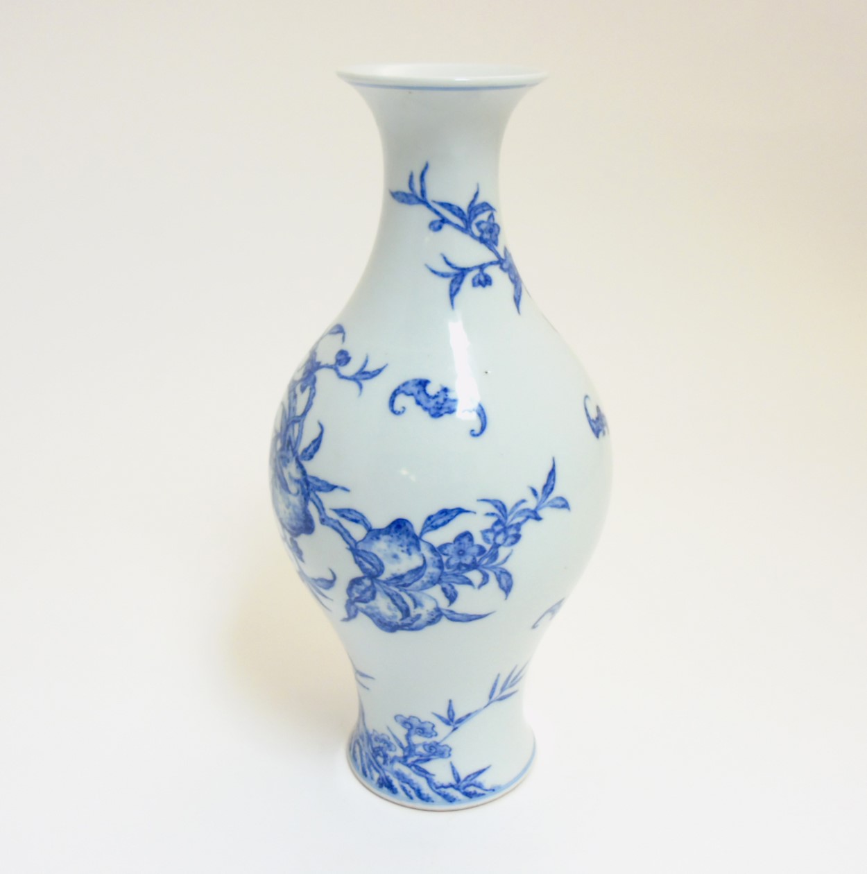 A Chinese blue and white 'Bat and Fruit' vase, - Image 7 of 8