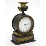 Boudoir clock : a 19th C bronze cased Timepiece with escapement movement ,