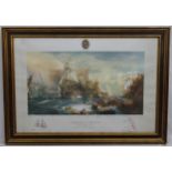 After William Lionel Wyllie, ARA, Limited edition colour print 592/1000, The Battle of Trafalgar 2.