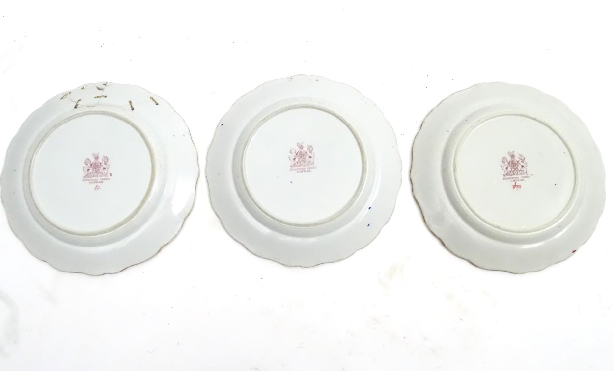 An assorted quantity of iron stone china dinner wares with a chinoiserie scene and clobbered - Image 11 of 15