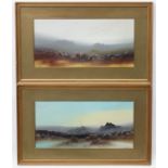 Frank Holme early XX, Gouache, a pair, Heather on the moors, Signed lower,