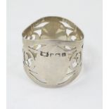 A silver napkin ring hallmarked Birmingham 1919 maker A J Pepper & Co. Ltd.