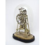 Skeleton clock : An eight day fusee passing strike clock,