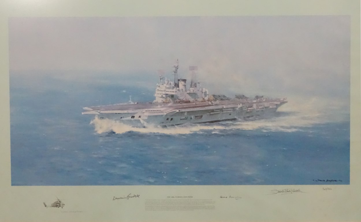 David Shepherd, 1931-2017, Signed limited edition coloured print 363/850, 'The Ark (Royal), - Image 3 of 8