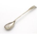 A long handled silver mustard spoon hallmarked Birmingham 1814 maker John Thropp 5" long (8g)