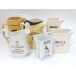 Brewiana / Kitchenalia : A collection of 7 advertising water jugs to induce examples for Johnny