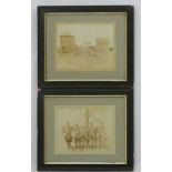 Militaria : Two framed sepia Photographs of Boer War subjects ,