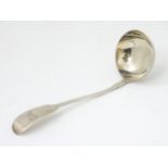 A Victorian silver fiddle pattern sauce ladle hallmarked Exeter 1854 maker Josiah Williams & Co of