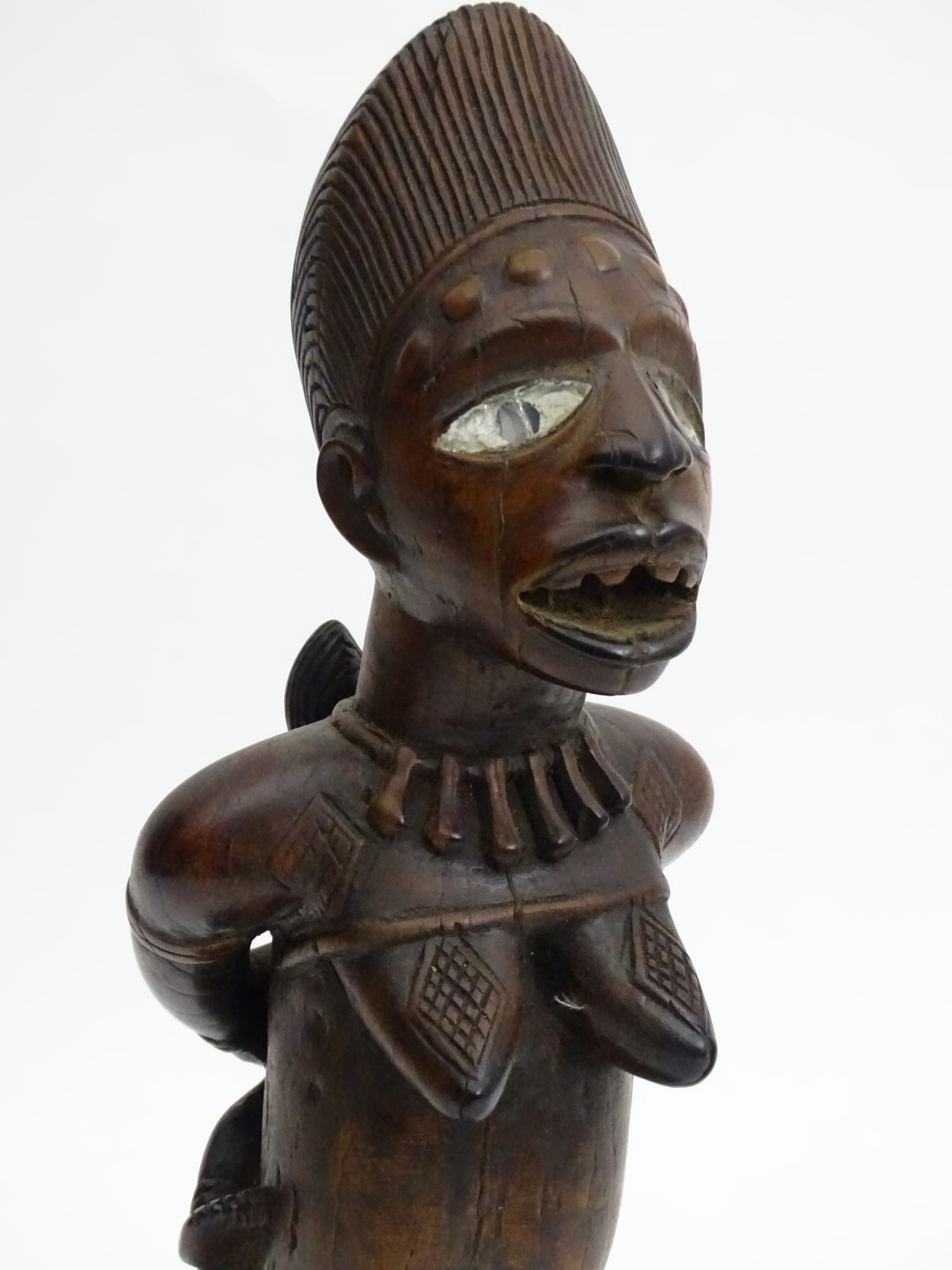 Tribal : An Ethnographic Native Tribal Kongo maternity figure. Approx. 18 1/2" high. - Image 11 of 11