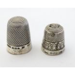 A silver 'Royal Spa' thimble hallmarked Birmingham 1936 maker Henry Griffiths & Son together with