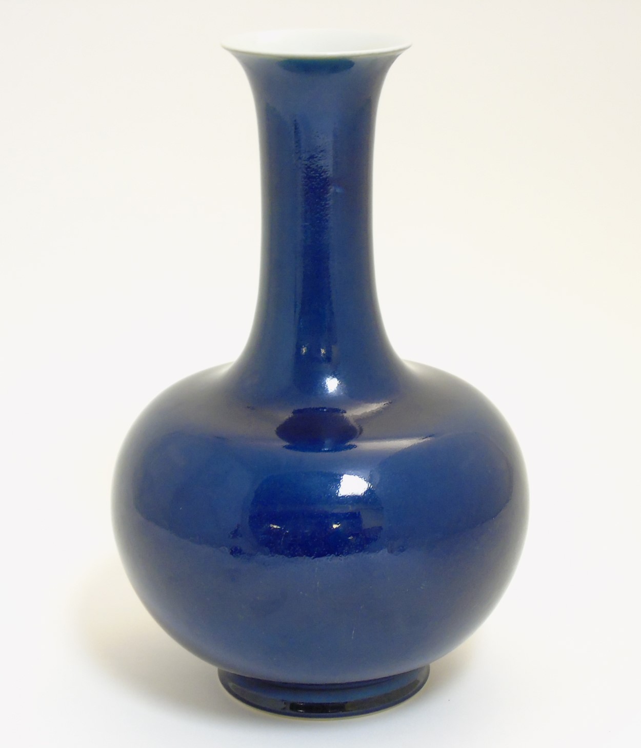 A Chinese blue monochrome Shangping vase with globular body and flared rim, - Image 7 of 7