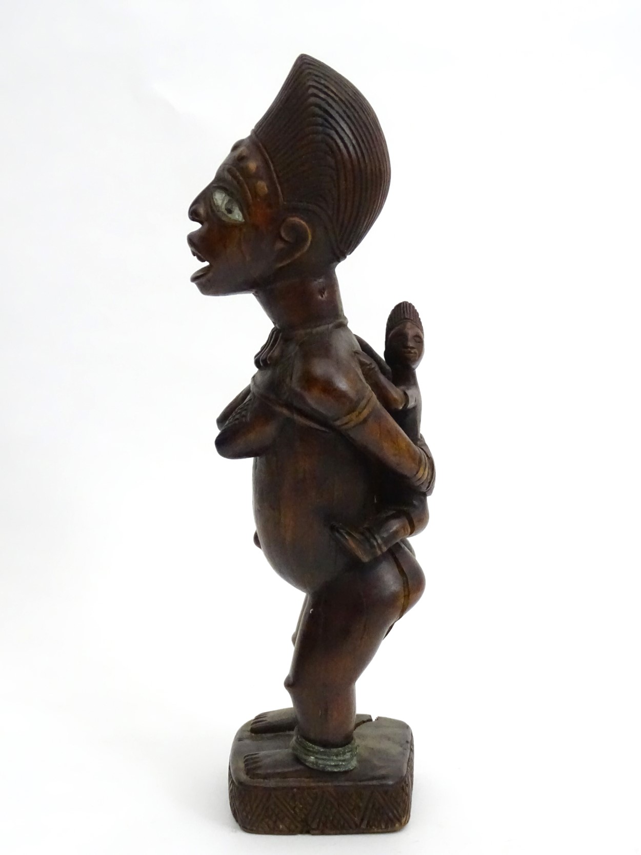 Tribal : An Ethnographic Native Tribal Kongo maternity figure. Approx. 18 1/2" high. - Image 7 of 11