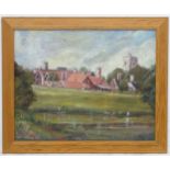 *** Carter 56, Oil on board, The Village of Dinton, near Aylesbury and St Peters church,