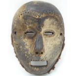 Tribal : An Ethnographic Native Tribal Lega mask, DRC (Democratic Republic of Congo). Approx.