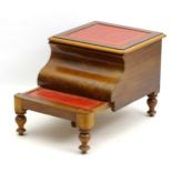 An early / mid 19thC mahogany library step converted from a step commode,