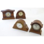 Mantel clocks: an inlaid French 3 3/4" dial, 30 hr timepiece,
