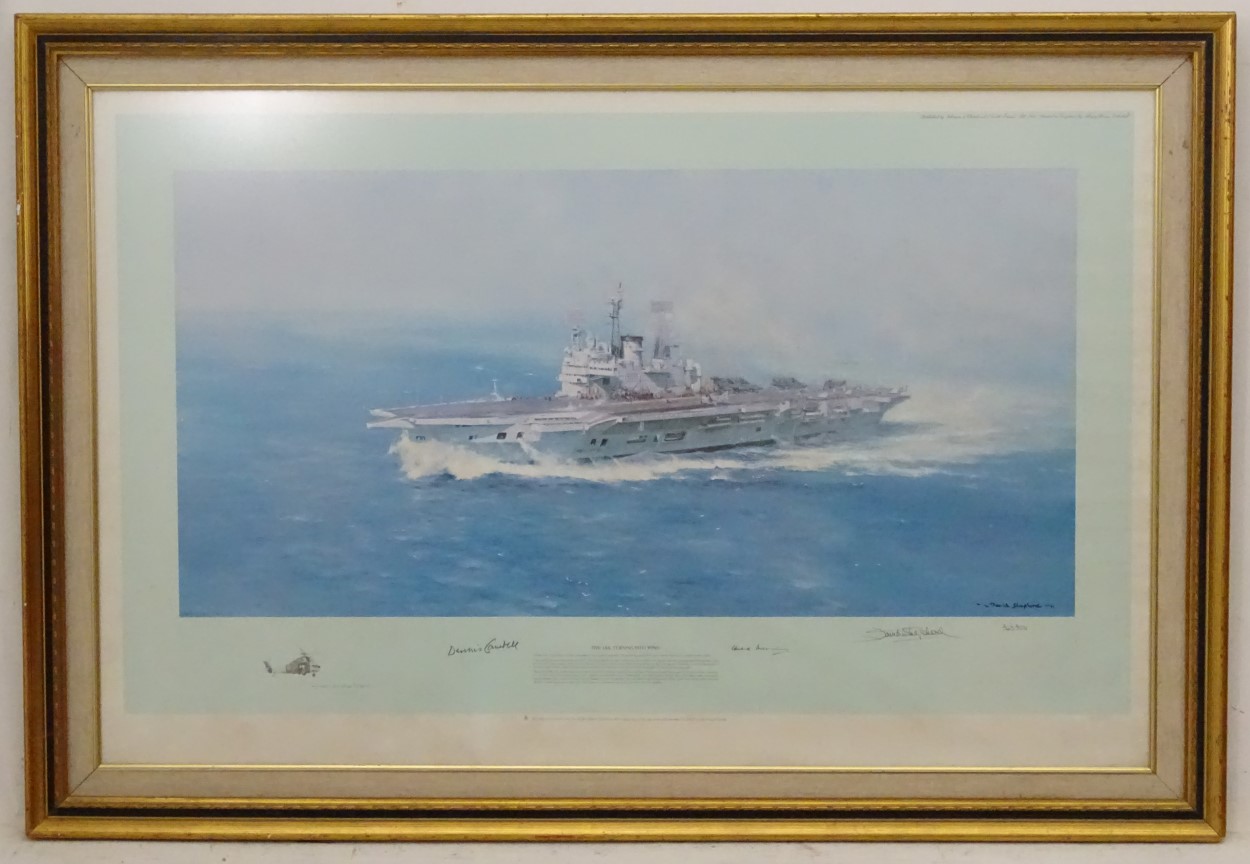 David Shepherd, 1931-2017, Signed limited edition coloured print 363/850, 'The Ark (Royal),