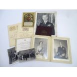 Royal memorabilia: Royal memorabilia to include a leather diptych picture frame with signed