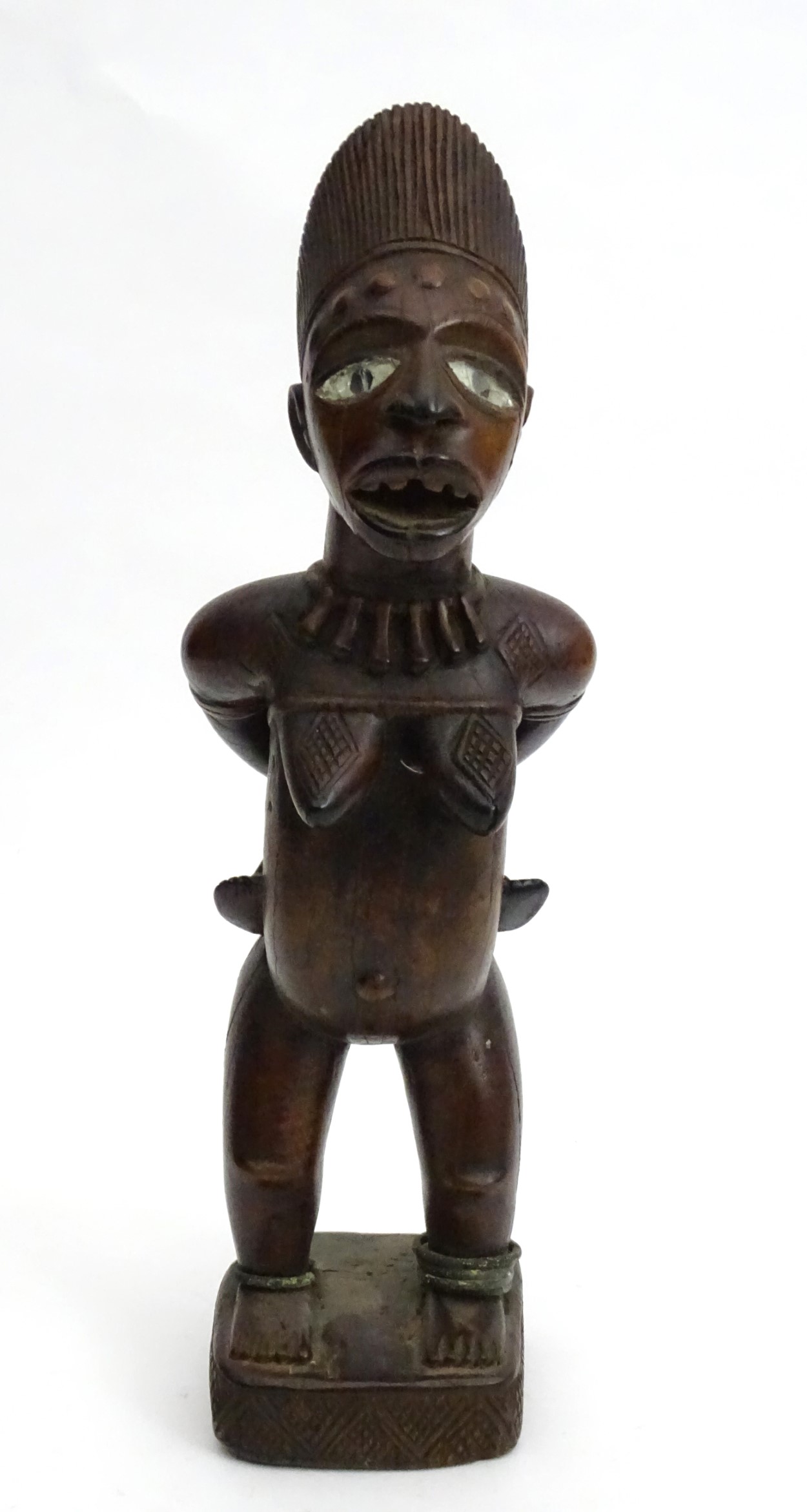 Tribal : An Ethnographic Native Tribal Kongo maternity figure. Approx. 18 1/2" high. - Image 5 of 11