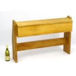 Vintage Retro : a light oak two sectional lidded book trough , in the church pew style,