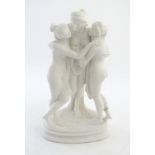 A reconstituted marble sculpture group after the Three Graces 11 3/4" high CONDITION: