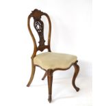 A 19thC continental walnut chair,