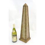 A mid 20thC gilt painted wooden and glass obelisk 24" high CONDITION: Please Note -