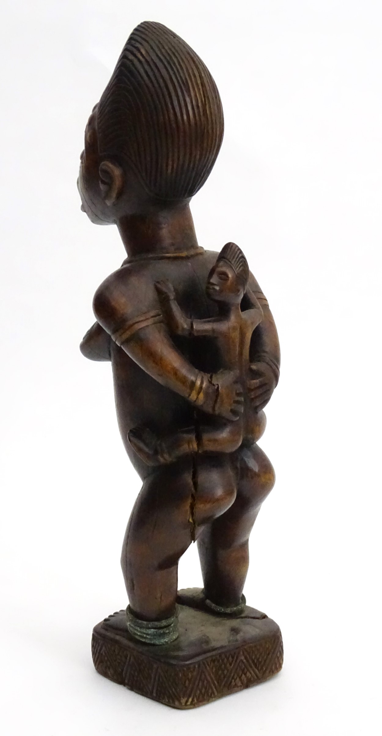 Tribal : An Ethnographic Native Tribal Kongo maternity figure. Approx. 18 1/2" high. - Image 8 of 11