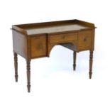 An early 20thC mahogany writing desk / dressing table,