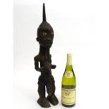 Tribal : An Ethnographic Native Tribal Congolese figure, Bena Lulua style. Approx. 22" high.