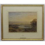 John Fenner RA XIX, Watercolour, ' Evening Landscape 1885 ',