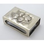 A Victorian silver matchbox sleeve / cover hallmarked Birmingham 1898 maker Levi & Salaman 1 3/4" x