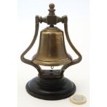 A 19thC novelty reception / counter top bell formed as a ships bell.