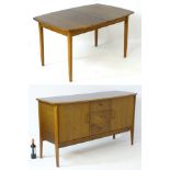 Vintage Retro : A Vanson ( marked ) dining suite comprising of an extending afrormosia extending