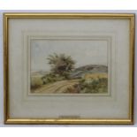 Circle of Peter de Wint (1934- 1849 ), Watercolour, A country track, Bears label under.