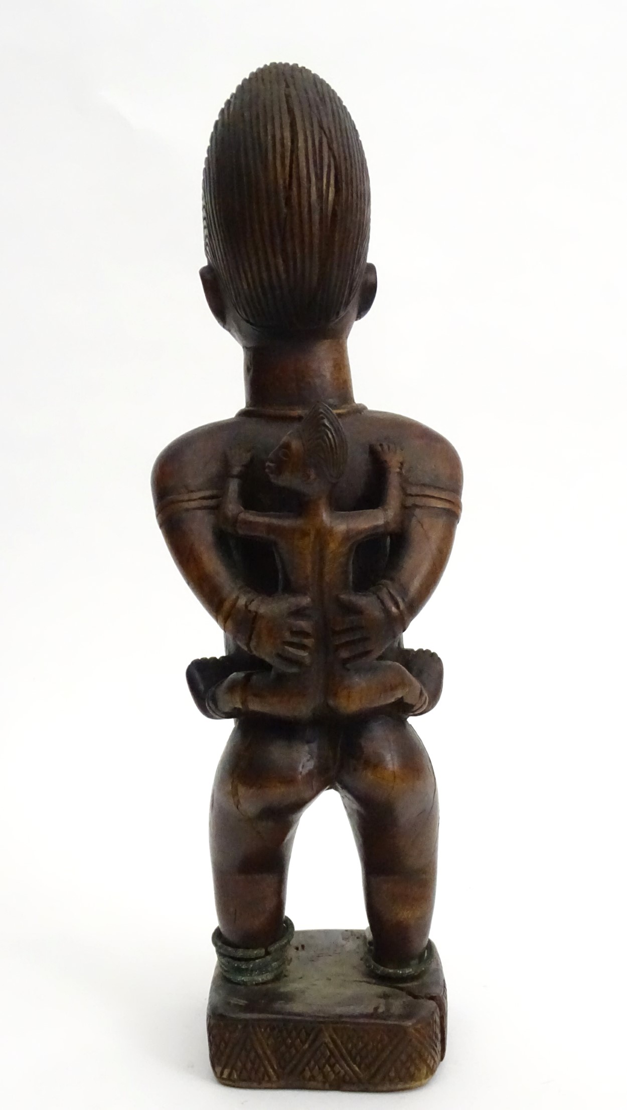 Tribal : An Ethnographic Native Tribal Kongo maternity figure. Approx. 18 1/2" high. - Image 9 of 11