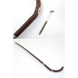 Briggs Hazelnut Combination Gadget Cane : A Horse Racing Bookies Walking Stick with Hall Marked