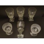 Glasses : a set of 4 handmade lemon squeezer square based ,