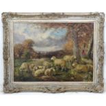 William Macbride (1856-1913), Scottish, Oil on canvas, Sheep in a landscape,