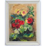 'Svetla 75', Oil on board, Still life of flowers, Signed and dated upper left.